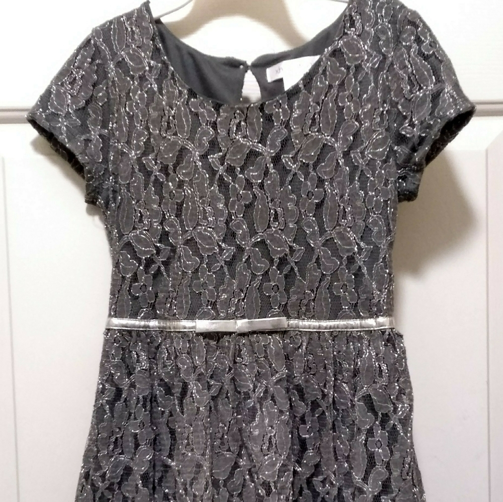 Girl's Size 7/8 Metallic Lace Dress